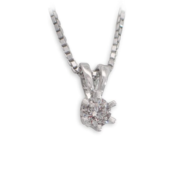 Diamantsmykke i hvitt gull med 0,25 ct TW-Si - 13990025